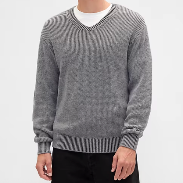Gap Factory Relaxed Ribbed V-Neck Sweater
