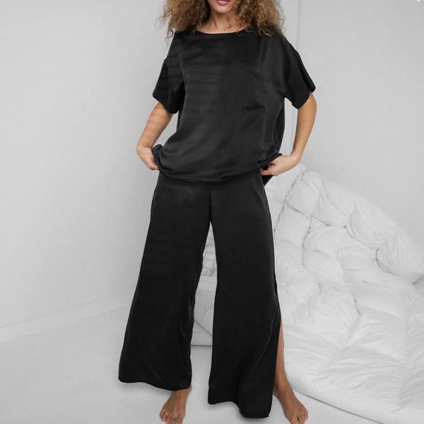 Lunya Washable Silk Tee Pant Set