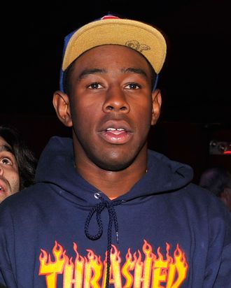 Tyler The Creator attends the 2012 Adult Swim Upfront Party at Roseland Ballroom on May 16, 2012 in New York City. 22455_002_0042.JPG *** Local Caption ***