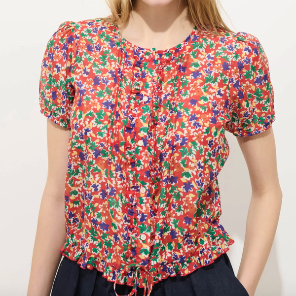 Alex Mill Brittany Floral Top in Cotton Silk