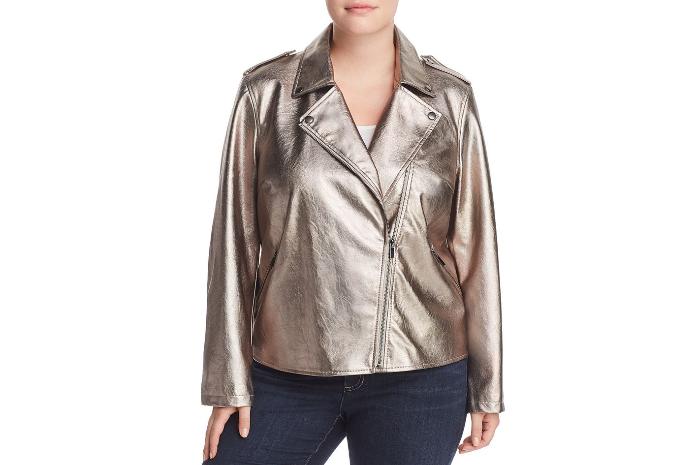 plus size metallic jacket