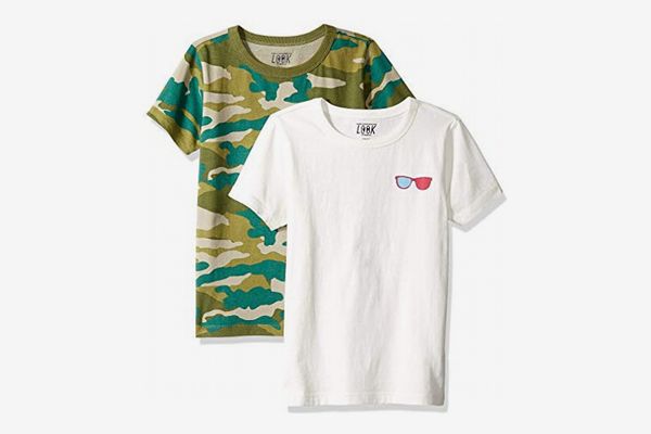 LOOK by crewcuts Boys' 2-Pack Print/Solid Short Sleeve T-Shirt