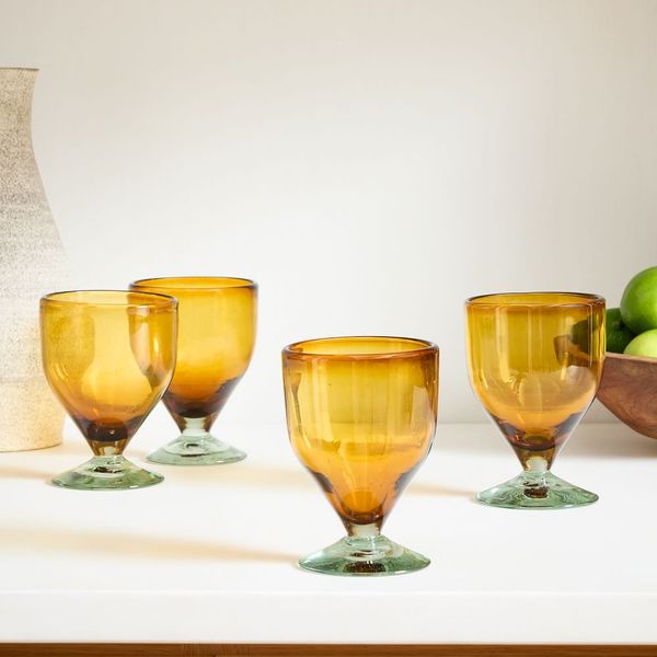West Elm Recycled Mexican Glassware Wine Glasses