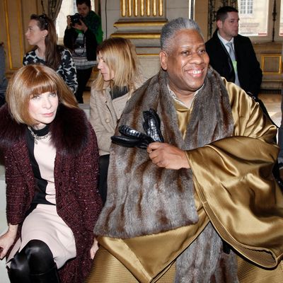 Anna Wintour and André Leon Talley, front row at Stella McCartney.