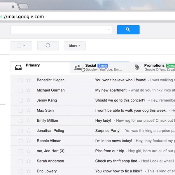 Gmail's new inbox.