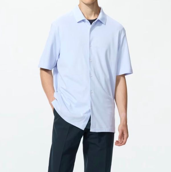 Uniqlo AIRism Cotton Pique Full Open Polo Shirt