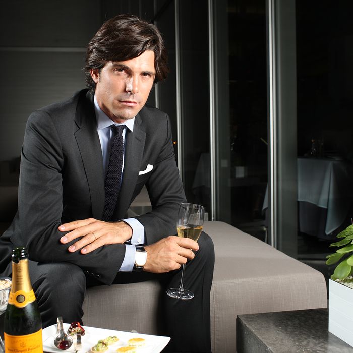 Figueras shows off his loyalty to Veuve Clicquot at the Modern.