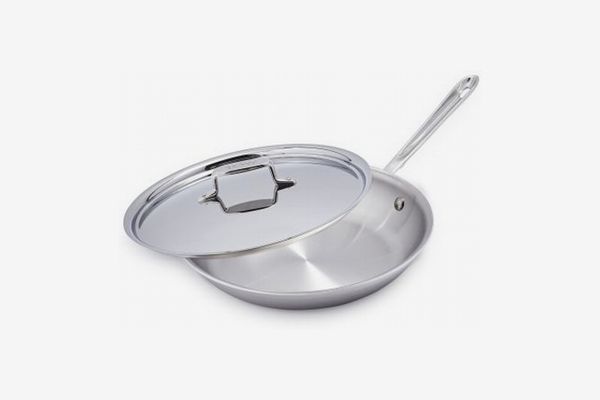 All-Clad d5 Brushed Stainless Steel Skillet with Lid, 12”