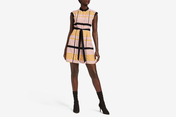 Jason Wu for Target Women’s Striped Sleeveless Collared Pleated Shift Mini Dress