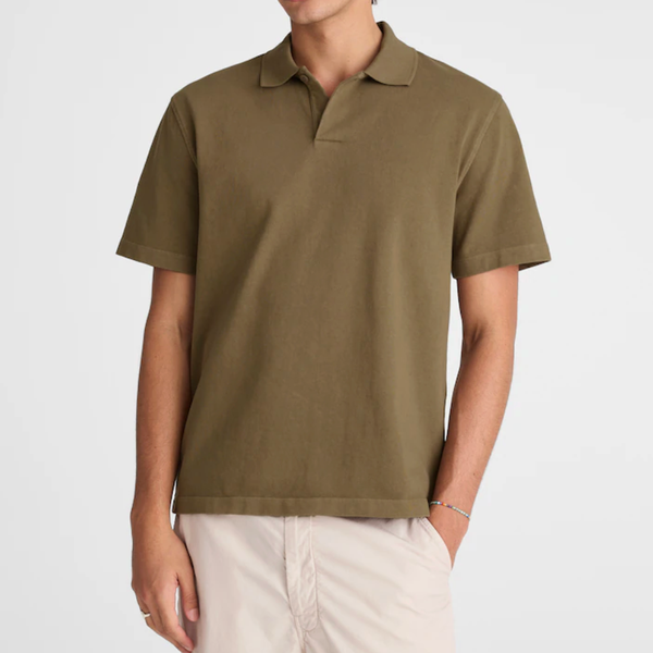 Madewell Short-Sleeve Compact-Knit Polo