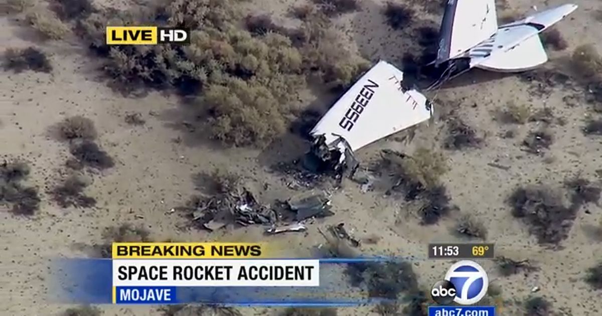 Richard Branson’s Virgin Atlantic SpaceShipTwo Crashes During Test Flight