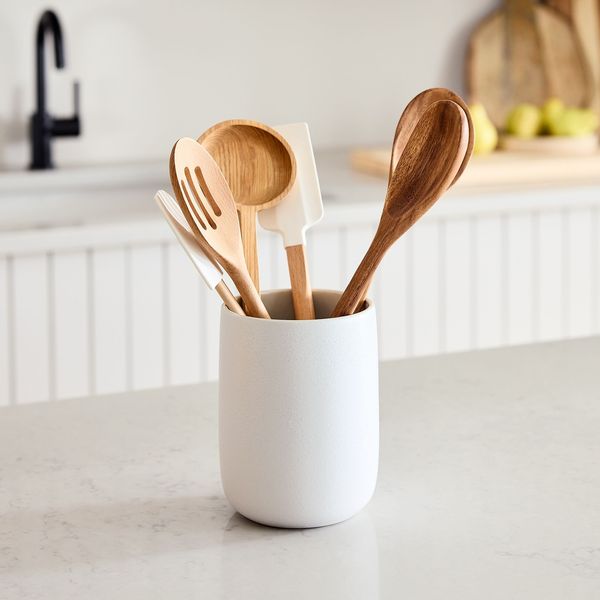 West Elm Kaloh Stoneware Utensil Holder