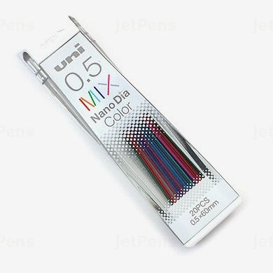 Uni NanoDia Color Erasable Lead - 0.5 mm, 7 Color Set