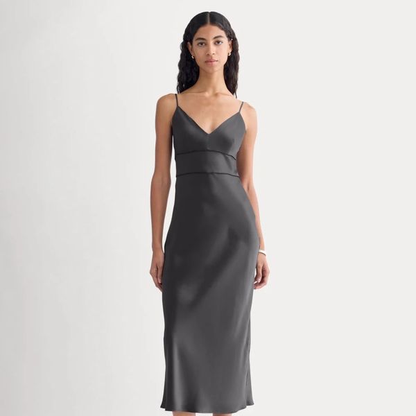 Everlane Bias-Cut Slip Dress in Silk Charmeuse