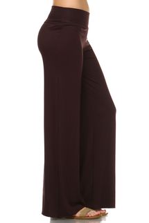 Simplicitie Wide Leg Palazzo Pants, Brown