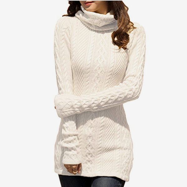 Womens Casual Polo Turtle Neck Long Sleeve Fine Knit Pullover Knitted Jumper 
