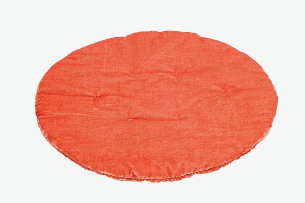 abcDNA Luminous Round Velvet Cushion in Terracotta