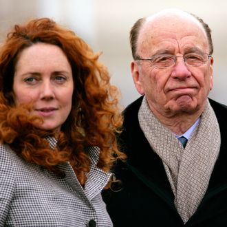 CHELTENHAM, UNITED KINGDOM - MARCH 18: (EMBARGOED FOR PUBLICATION IN UK NEWSPAPERS UNTIL 48 HOURS AFTER CREATE DATE AND TIME) Rebekah Brooks (formerly Wade) and Rupert Murdoch attend day 3 of the Cheltenham Horse Racing Festival on March 18, 2010 in Cheltenham, England. (Photo by Indigo/Getty Images)