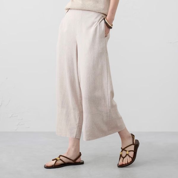 Banana Republic Factory Anyday Wide-Leg Linen-Blend Pant