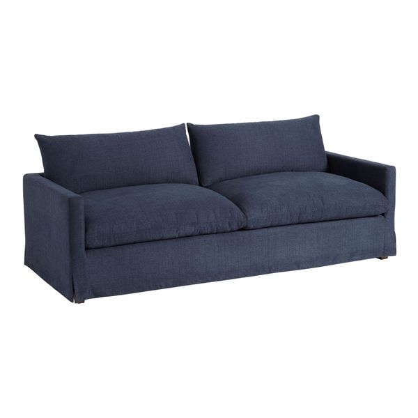 World Market Brynn Feather-Filled Sofa - Navy Blue