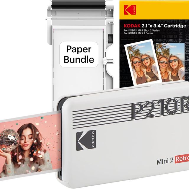 Kodak Mini 2 Retro 4PASS Portable Photo Printer Bundle