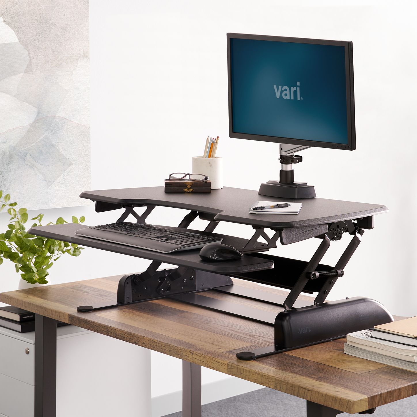 Adjustable Laptop Table Portable Standing Desk Large Work Space Sotrage Tables 