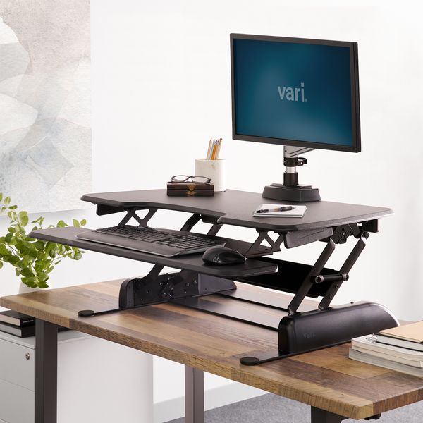 Height Adjustable Sit to Stand Desk Standing Desk Converter 30 inch Standing Desk for Laptop Computer Desk for Home Stand Up Desk Riser 