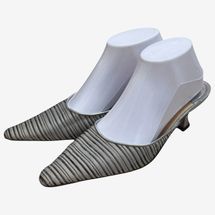 Vintage Manolo Blahnik Silver Mesh Kitten Heels