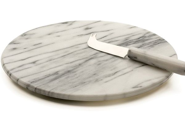 White Marble Cheese Board & Knife