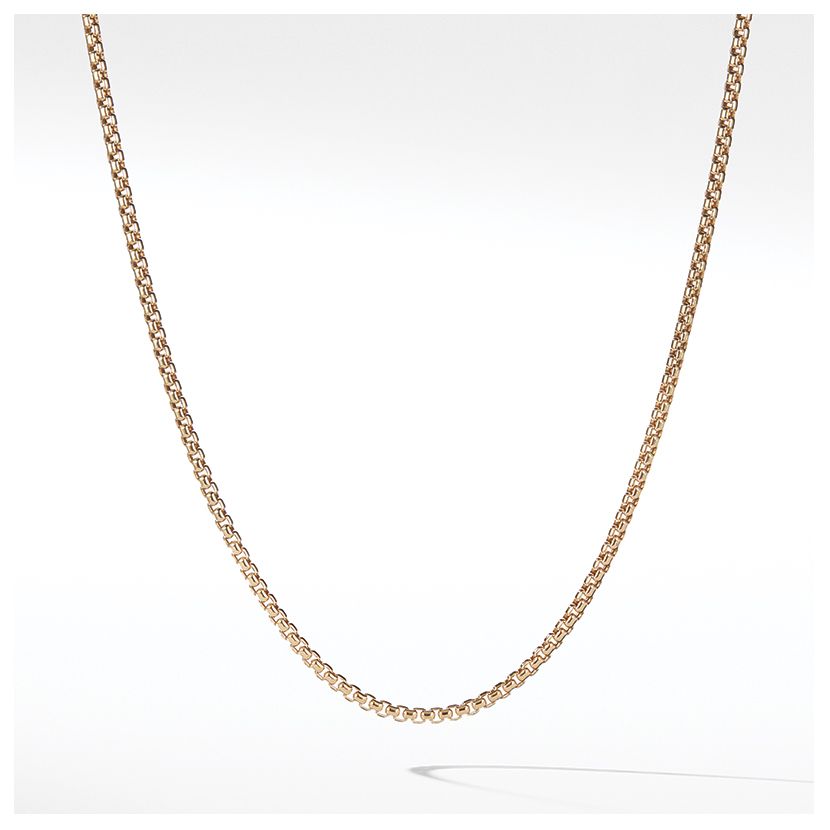Small Box Chain Necklace in 18K Gold, 2.7mm