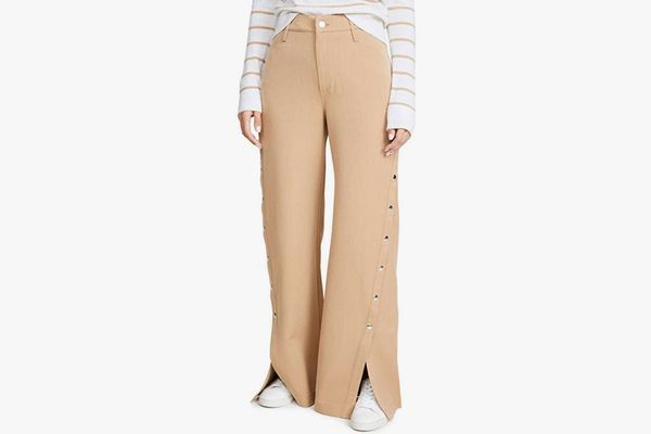 tan high waisted wide leg pants