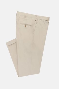 Men's Slim Straight Leg Cotton Chino Pants - Casual Trousers (Beige, Waist 28-40)