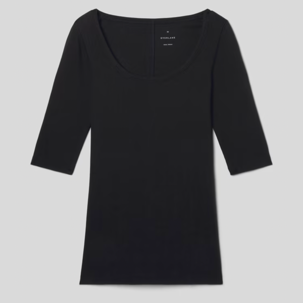 Everlane The Pima Micro-Rib Scoop-Neck Tee