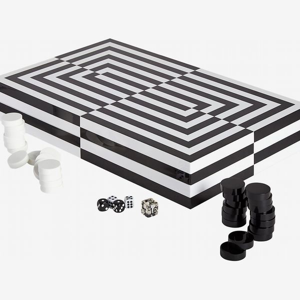 Jonathan Adler Optical Art Lacquered Backgammon Set