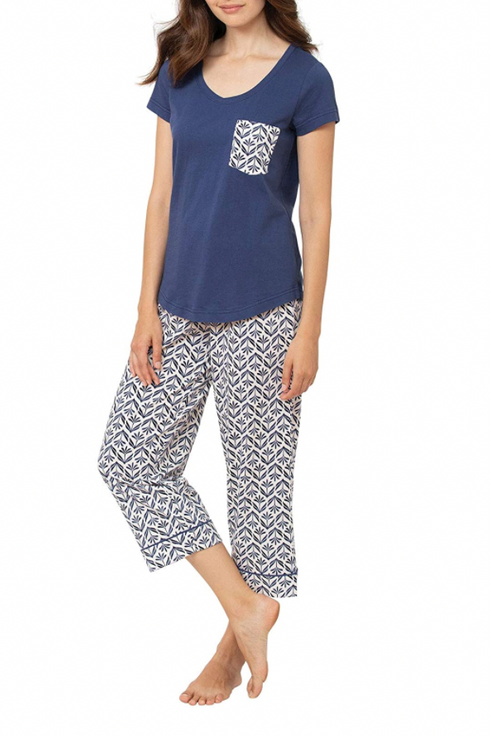 Women Pajamas Sets Summer Short Sleeve Cotton Cartoon Print Cute Loose Sleepwear