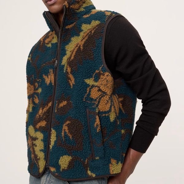 Banana Republic Print Sherpa Vest