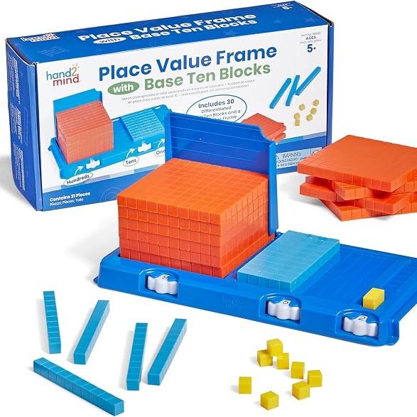 Hand2Mind Place Value Frame With Base Ten Blocks