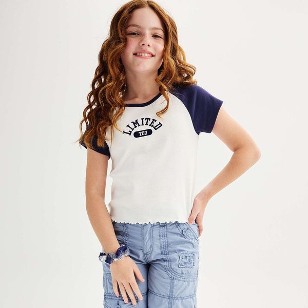 Limited Too Lettuce Hem Graphic Ringer Tee - Girls 7-16