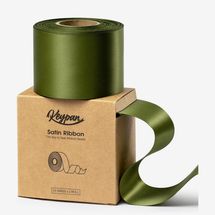 Keypan Moss Green 2.5 Inch Double-Faced Satin Ribbon - 25 Yards - Moss Green