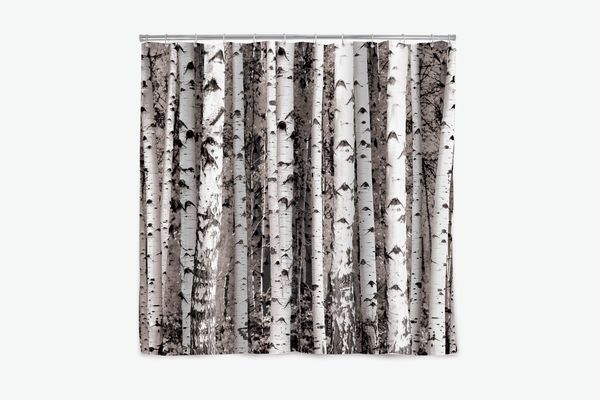 Kikkerland Birch Tree Shower Curtain
