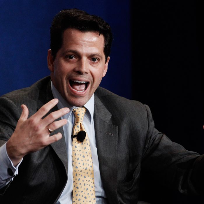 Anthony Scaramucci, managing partner of SkyBridge Capital LLC, speaks during a panel discussion at the annual Milken Institute Global Conference in Beverly Hills, California, U.S., on Tuesday, May 1, 2012. The conference brings together hundreds of chief executive officers, senior government officials and leading figures in the global capital markets for discussions on social, political and economic challenges. 