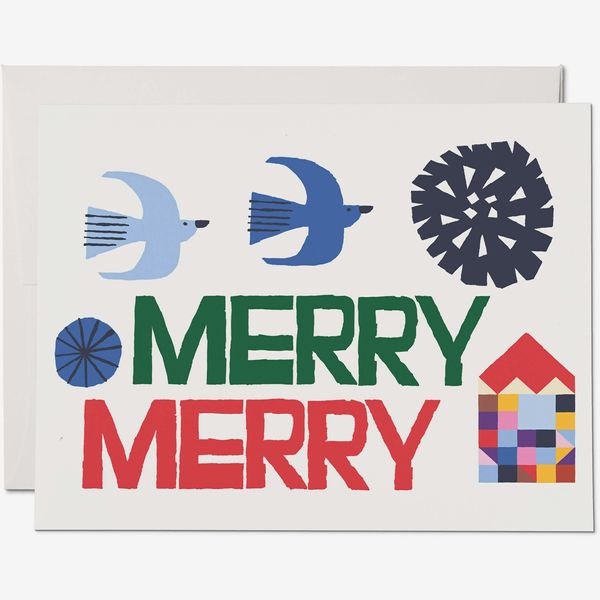 Red Cap Cards Merry Merry Greeting Card