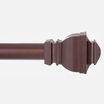 Kwik Hang 1” Riley Curtain Rod With Sculpted Square Finials, 30” to 84”