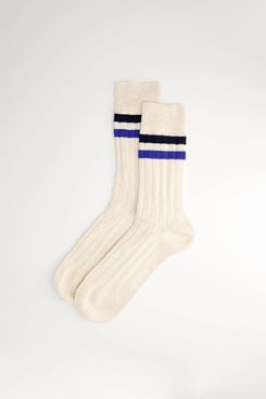 Norse Projects Bjarki Slub Stripe Sock in Twilight Blue