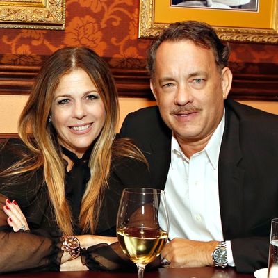 Hanks with his wife, Rita Wilson.
