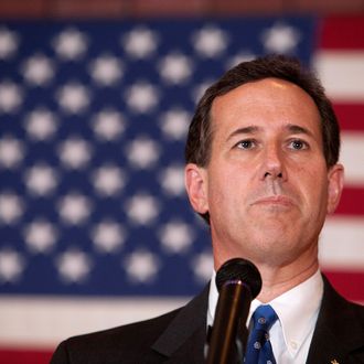 FOND DU LAC, WI - MARCH 25: Republican presidential candidate, former U.S. Sen. Rick Santorum speaks to supporters at a 