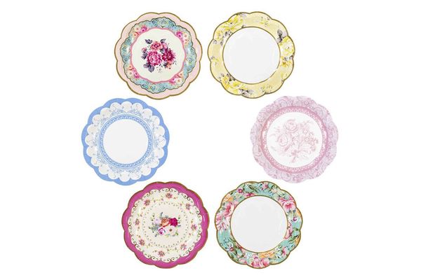 Talking Tables Truly Scrumptious Vintage Floral Small Paper Plates, 12-Count, 6.75 Inches