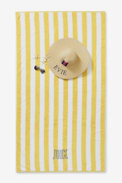 Monogrammed striped deals beach towels