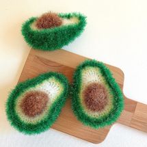 MamaScrubbies Avocado Shape Korean Crocheted Dish Scrubby