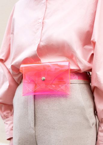 Hot Pink Clear PVC Belt Bag